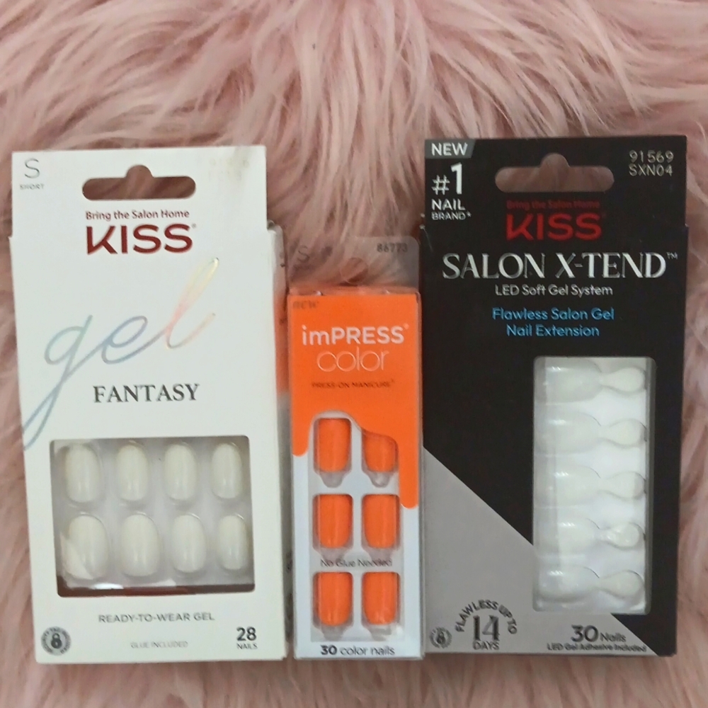 Brand New 3CT BUNDLE KISS ASSORTED False Nails-S
